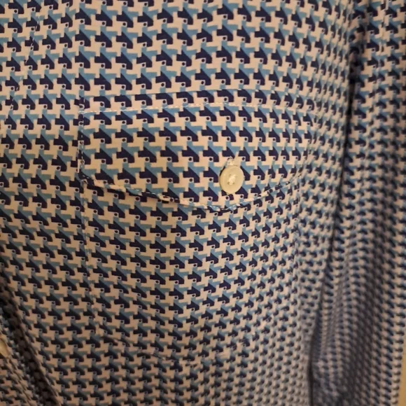 J. McLaughlin Brynn Top Sz M EUC Button-Front Pkts 3/4 Sleeve - Picture 4 of 9